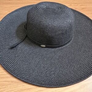 Scala Wide Brim Woven Sun Hat Paper Blend One Size Summer Vacation Preppy Beach